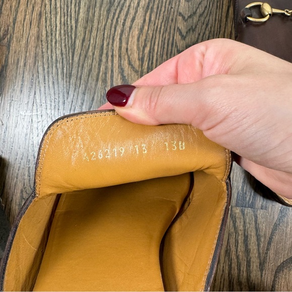 Gucci brown leather horsebit slip-on mule loafers size 13 - Picture 9 of 11